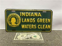 Vintage embossed steel Indiana Green waters clean
