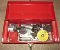 Metal Tool Box, (2) Air Driven Tools Including