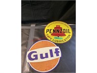 Penzoil & Gulf Tin Signs 12"