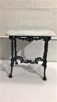Marble Top Side Table w/ Cast Iron Base M