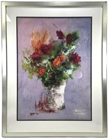 M. Gotkin, Floral Watercolor, Signed & Framed