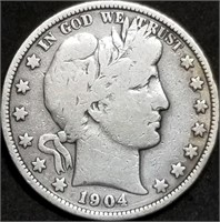 1904-P Barber Silver Half Dollar from Set