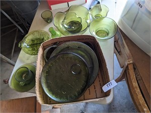 Green Snack Plates, Green Glass Bowls, Other
