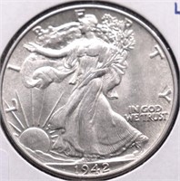 1942 CHOICE BU WALKING HALF DOLLAR