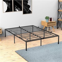 Metal Platform Bed Frame  Sturdy  Black (Full)