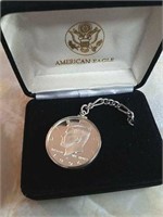 1996 Kennedy silver half and keychain