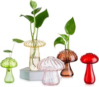 Mushroom Glass Planter Set  5 Mini Terrariums