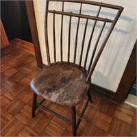 Antique Pine Spindle Back Chair