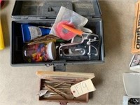 Box of wood bits & stapler