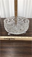 Vintage Clear Crystal Footed Bowl(heavy)