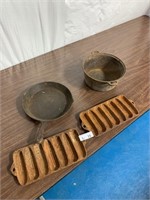 4pcs Cast Iron Skillets, Corn Bread Pans