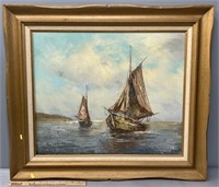 Sailing Ships Nautical Oil Painting on Canvas