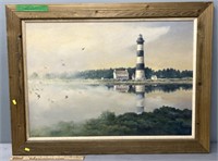 John Carter Shryock Lighthouse Oil Painting