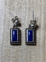 STERLING SILVER LAPIS EARRINGS