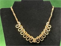 W Germany stamped goldtone rhinestones necklace