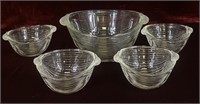Set of 5 Mikasa Neo Classic Crystal Bowls