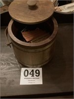 Wooden bucket and contents