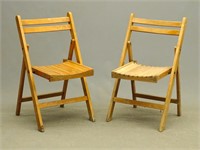 Pair Mid Century Folding Chairs