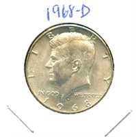 1968-D Kennedy Half Dollar - 40% Silver