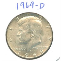 1969-D Kennedy Half Dollar - 40% Silver