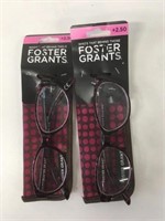 2 New Pairs Foster Grant Readers +2.50