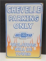 Metal Chevelle Parking Only 11 x 17"