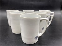 (6) Marisan Japan White Porcelain Mugs