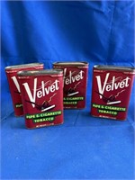 Vintage Velvet Tobacco Cans