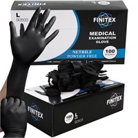 FINITEX Black Nitrile Disposable Medical Exam Glov