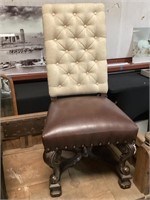 Button tufted back Tuscan side chair