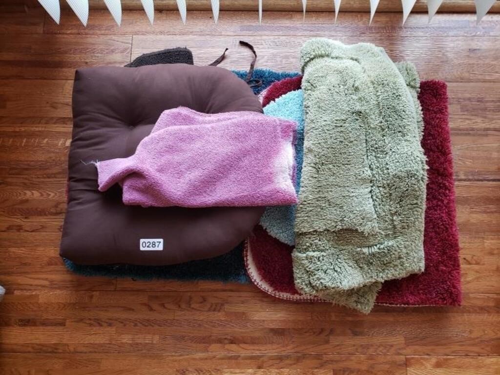 Lot of Bathroom Rugs, Seat Cushion