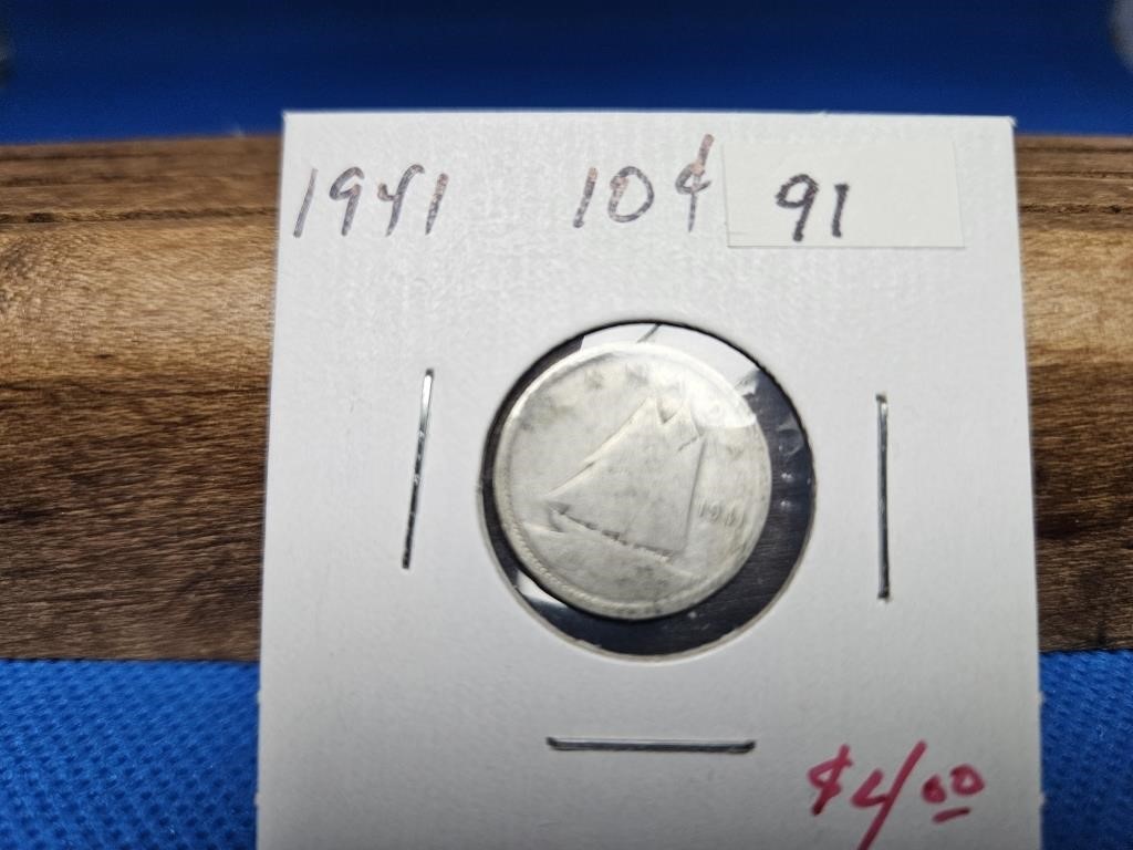 1-1941 10 CENT SILVER COIN