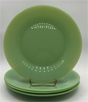 4 Jadeite Green Dinner Plates