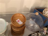 Wooden Bowls and Plastic Bowl
