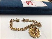 14 K Gold Bracelet with 14 K Gold Pendant