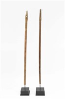 PAIR OF AFRICAN STYLE STAFF SCULPTURES