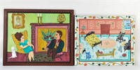 (2) RITA HICKS DAVIS O/B FOLK ART PAINTINGS