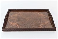 TRAMP ART CARVED SERVING TRAY