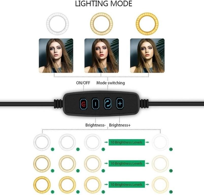 (N) LED Ring Light 12inch LED Ring Light with Trip