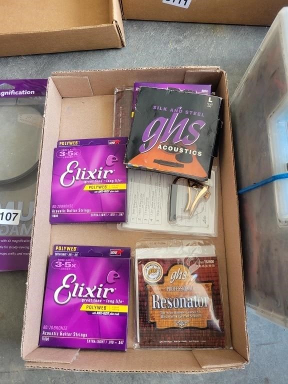 Lot of Guitar Strings, Elixir, GHS