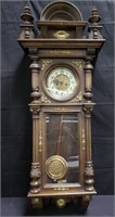 Ornate vintage walnut wall clock