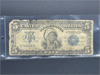 1899 - $5 Indian silver certificate note