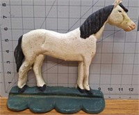 Cast iron door stop,  horse