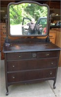 Antique  walnut mirrored dresser