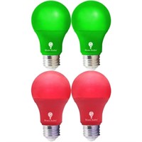 4 Pack LED Red and Green Light Bulbs - 120V E26...