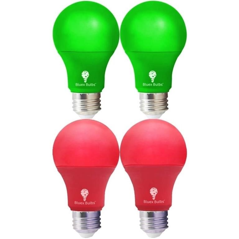 4 Pack LED Red and Green Light Bulbs