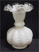 White art glass vase