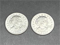 Two 1979 Silver Susan B  Anthony Coins