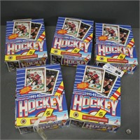 (5) Full Wax Boxes of 1991 O-Pee-Chee Hockey