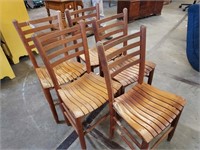 Five Lader Back Chairs, Set